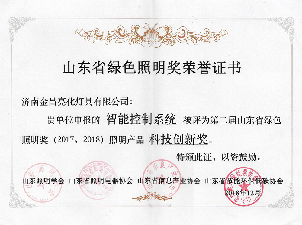 第二屆山東省綠色照明獎活動(dòng)中我司榮獲三項榮譽(yù)(圖5)